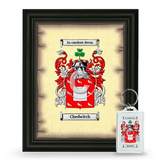 Chedwitch Framed Coat of Arms and Keychain - Black