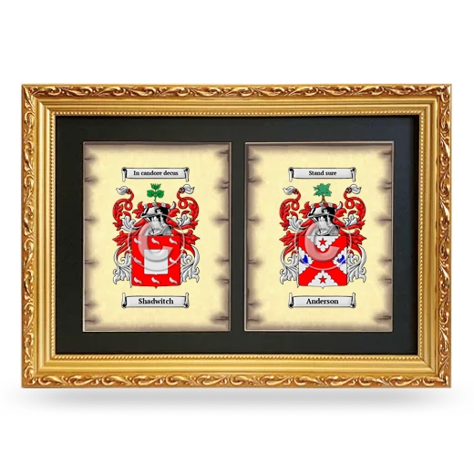 Double Coat of Arms Framed - Gold