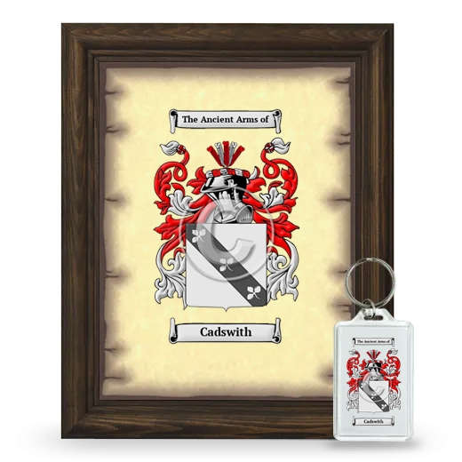 Cadswith Framed Coat of Arms and Keychain - Brown