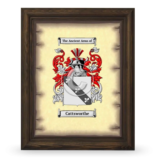 Cattsworthe Coat of Arms Framed - Brown