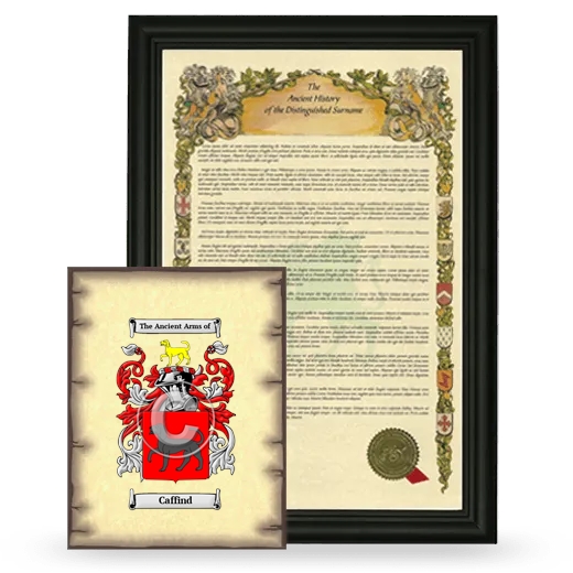 Caffind Framed History and Coat of Arms Print - Black