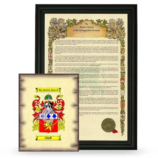 Cheff Framed History and Coat of Arms Print - Black