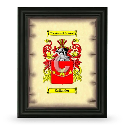 Callender Coat of Arms Framed - Black