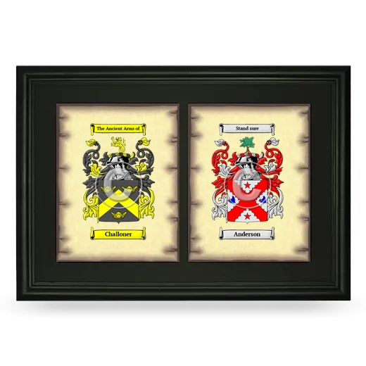 Double Coat of Arms Framed - Black