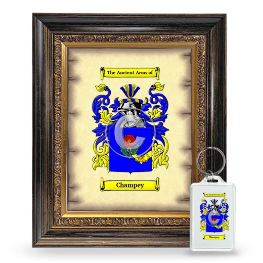 Champey Framed Coat of Arms and Keychain - Heirloom