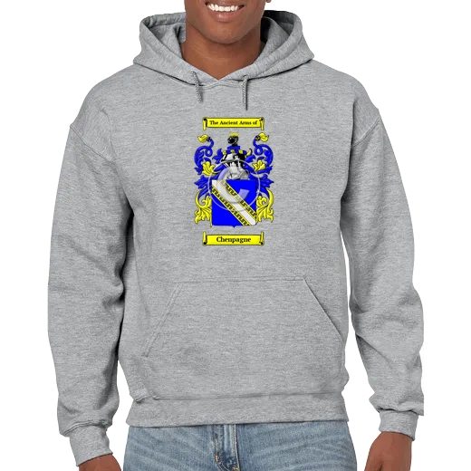 Chenpagne Grey Unisex Coat of Arms Hooded Sweatshirt