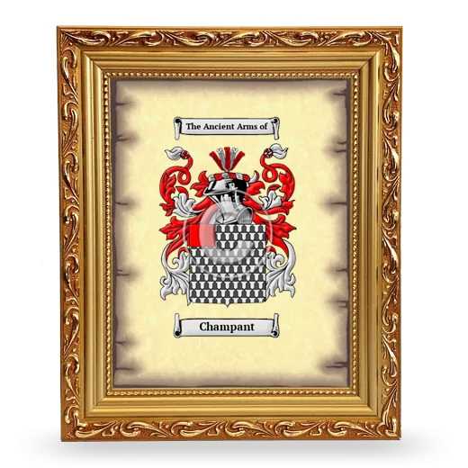 Champant Coat of Arms Framed - Gold