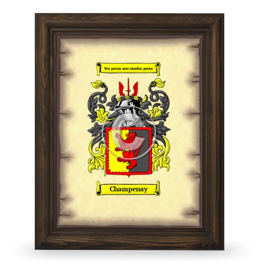 Champenay Coat of Arms Framed - Brown