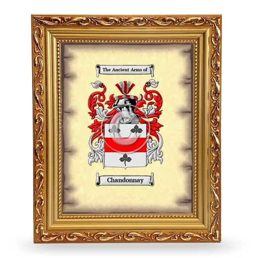 Chandonnay Coat of Arms Framed - Gold