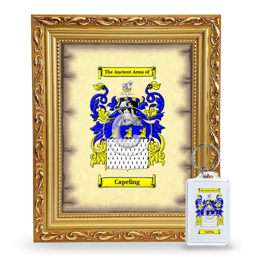 Capeling Framed Coat of Arms and Keychain - Gold