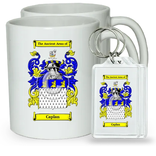 Caplan Pair of Coffee Mugs and Pair of Keychains