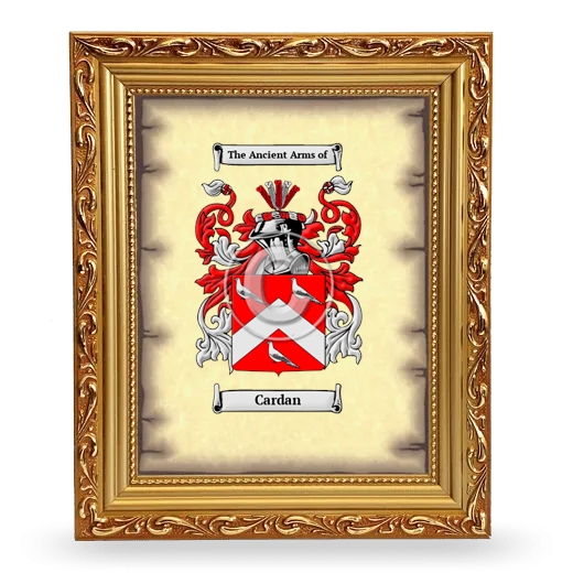 Cardan Coat of Arms Framed - Gold