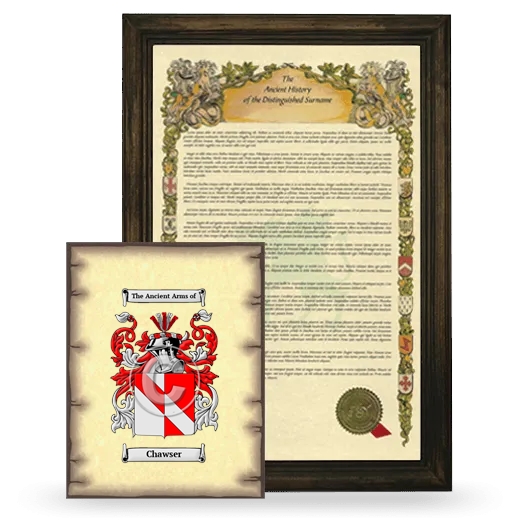 Chawser Framed History and Coat of Arms Print - Brown