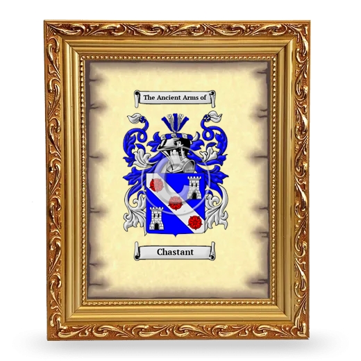 Chastant Coat of Arms Framed - Gold