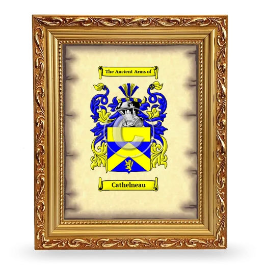 Cathelneau Coat of Arms Framed - Gold