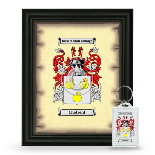 Chatrent Framed Coat of Arms and Keychain - Black