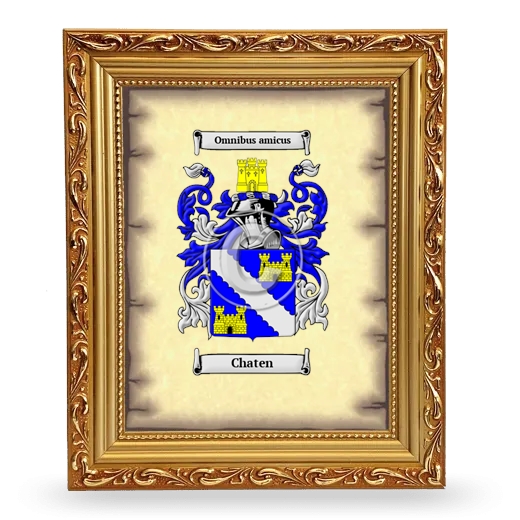 Chaten Coat of Arms Framed - Gold