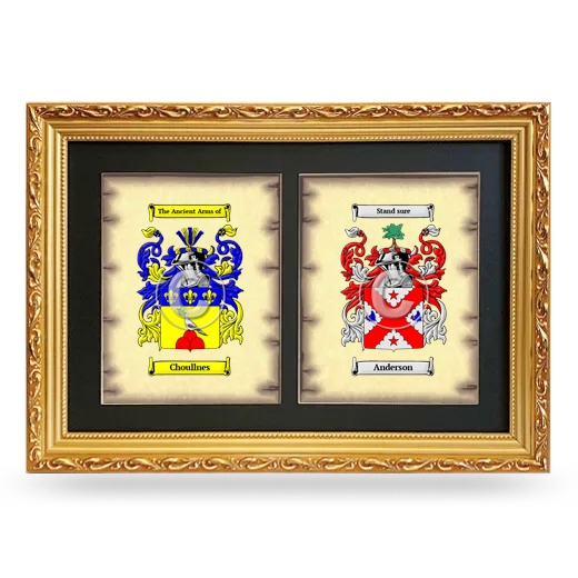 Double Coat of Arms Framed - Gold