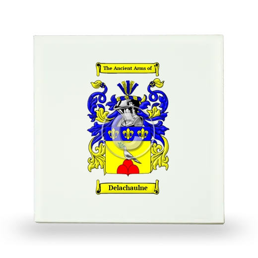 Delachaulne Small Ceramic Tile with Coat of Arms