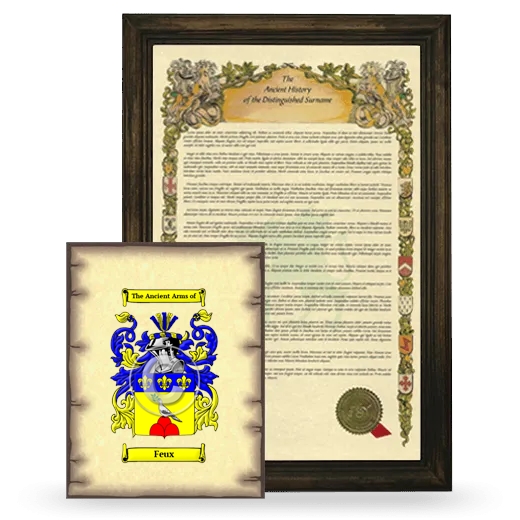 Feux Framed History and Coat of Arms Print - Brown