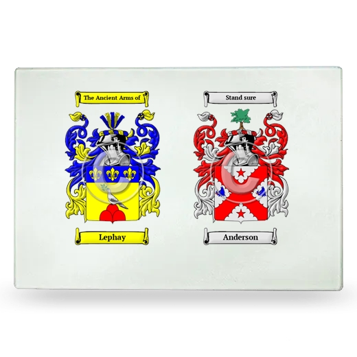 Double Coat of Arms Glass Cutting Board