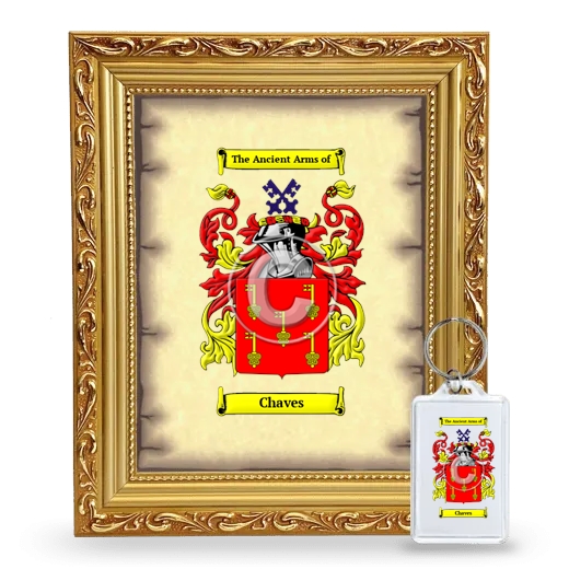 Chaves Framed Coat of Arms and Keychain - Gold