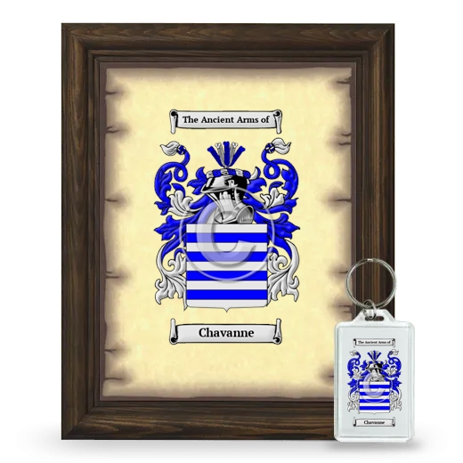 Chavanne Framed Coat of Arms and Keychain - Brown