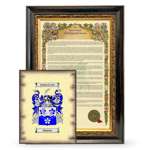 Chattor Framed History and Coat of Arms Print - Heirloom