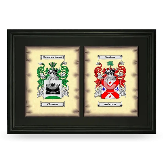 Double Coat of Arms Framed - Black