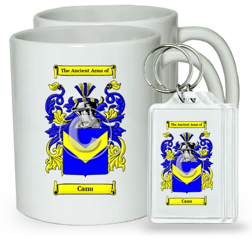 Canu Pair of Coffee Mugs and Pair of Keychains