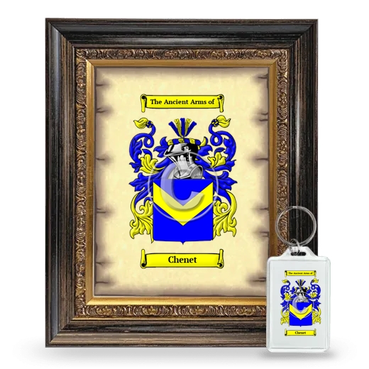 Chenet Framed Coat of Arms and Keychain - Heirloom