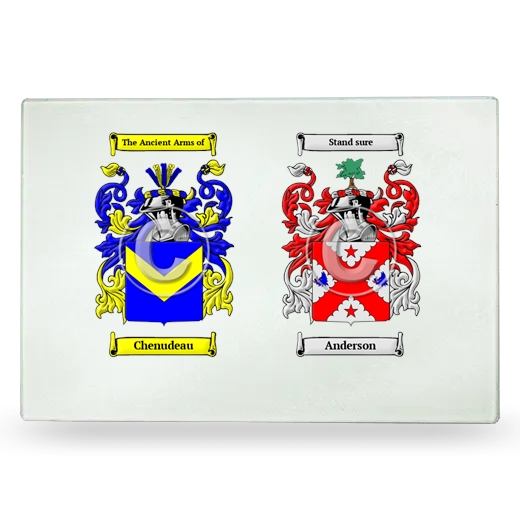 Double Coat of Arms Glass Cutting Board