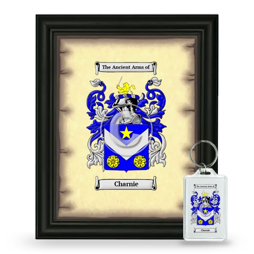 Charnie Framed Coat of Arms and Keychain - Black