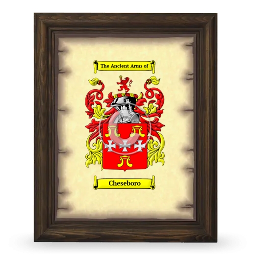 Cheseboro Coat of Arms Framed - Brown