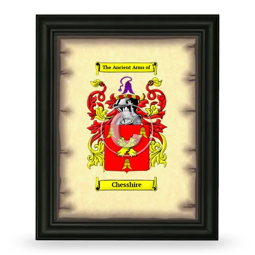 Chesshire Coat of Arms Framed - Black