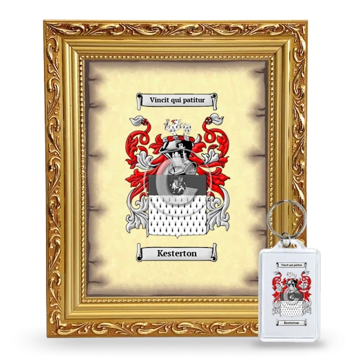 Kesterton Framed Coat of Arms and Keychain - Gold