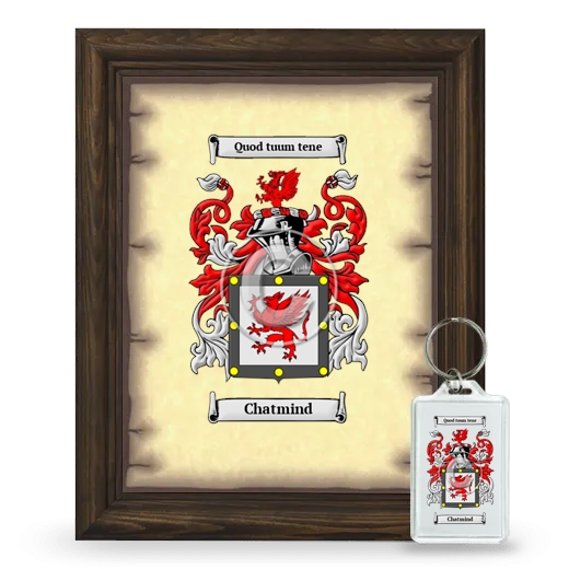 Chatmind Framed Coat of Arms and Keychain - Brown