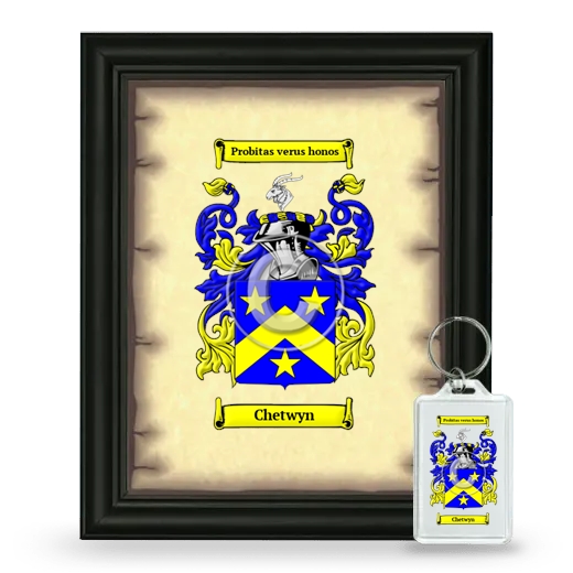 Chetwyn Framed Coat of Arms and Keychain - Black