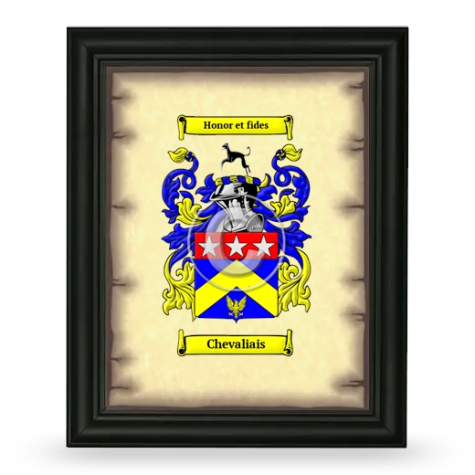 Chevaliais Coat of Arms Framed - Black