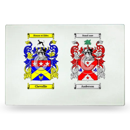 Double Coat of Arms Glass Cutting Board