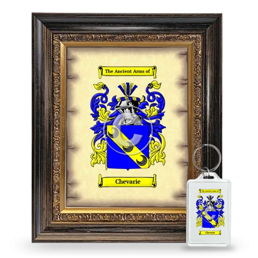 Chevarie Framed Coat of Arms and Keychain - Heirloom