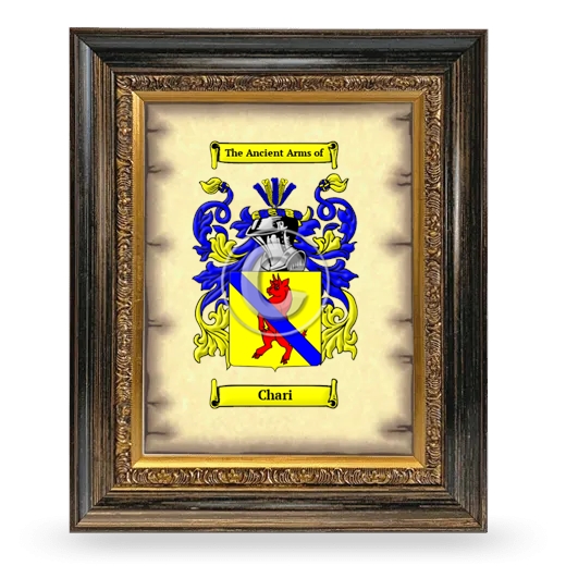 Chari Coat of Arms Framed - Heirloom