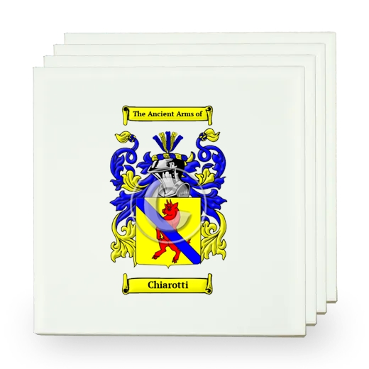 Chiarotti Set of Four Small Tiles with Coat of Arms