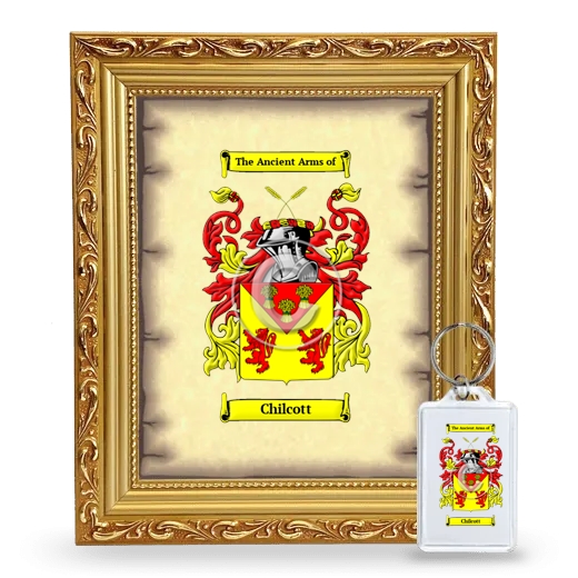 Chilcott Framed Coat of Arms and Keychain - Gold