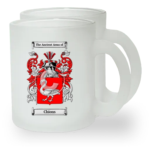 Chions Pair of Frosted Glass Mugs