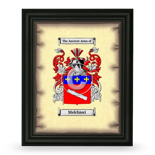 Melchiori Coat of Arms Framed - Black