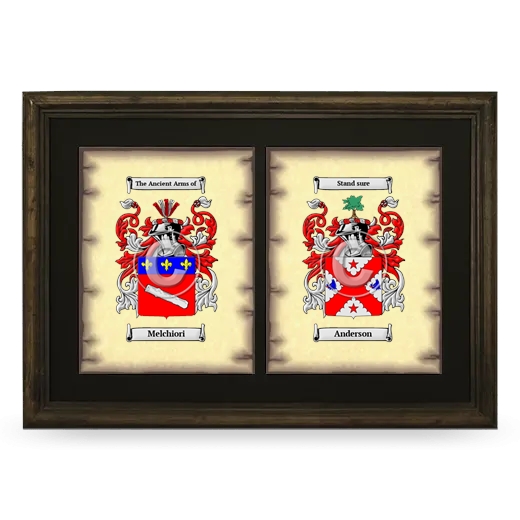 Double Coat of Arms Framed - Brown