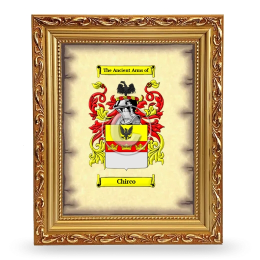 Chirco Coat of Arms Framed - Gold