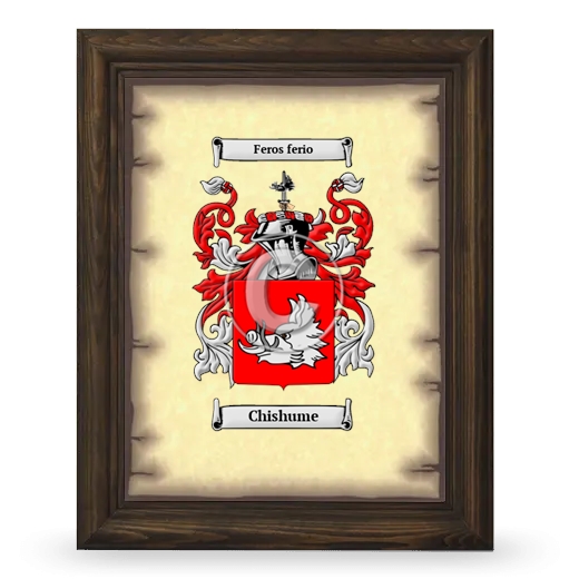 Chishume Coat of Arms Framed - Brown