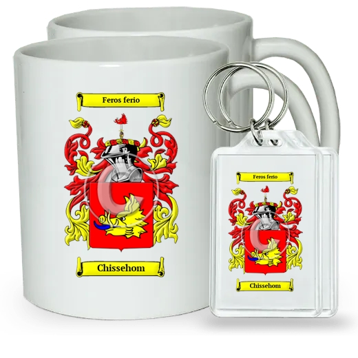 Chissehom Pair of Coffee Mugs and Pair of Keychains